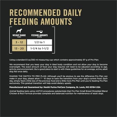 Purina Pro Plan Small Breed Dog Food With Probiotics for Dogs, Shredded Blend Chicken & Rice Formula - 6 lb. Bag - Image 9