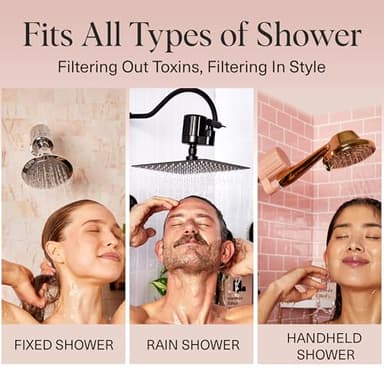 Kitsch Shower Head Filter for Hard Water – Shower Filter with KDF-55 & Calcium Sulfite, Helps Reduce Chlorine & Impurities, Water Softener - Bathroom Accessories for Healthier Hair & Skin - Black - Image 9