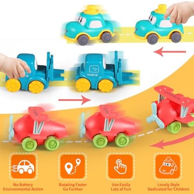 ALASOU Baby Cartoon Car Toys with Playmat/Storage Bag|1st Birthday Gifts for Toddler Age 1-2|Baby Toys for 1 2 3 Year Old Boy|1 2 Year Old Boy Gift for Infant 12-18 Month - Image 2