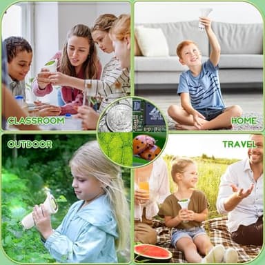 Microscope for Kids, 2'' Inch HD Screen Pocket Portable Microscope, 1000x Magnification Mini Magnifying Glass with Light for Kids, for 3-12 Girls & Boys - White - Image 5