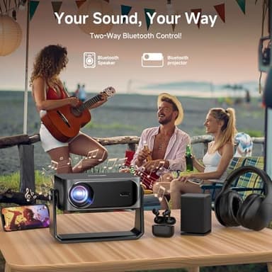 [1200 ANSI/Auto Focus & Keystone/Built-in APPs] 4K Outdoor Projector with Wifi and Bluetooth, Smart Portable Proyector with Built in Apps Netflix/YouTube/PrimeVideo & Dolby, Home Theater with HDR10+ - Image 9