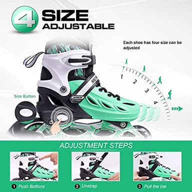 METROLLER Inline Skates for Girls and Boys, Women, Men 4 Sizes Adjustable Inline Skates with Light Up Wheels, Illuminating Beginner Skates for Kids & Adult Youth. - Image 3