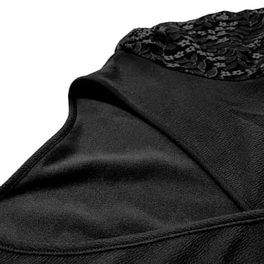 Black Church Dresses for Women Pencil Work Dresses Lace Batwing Sleeve V Neck Bodycon Dress Elegant Cocktail Party Black XL - Image 4