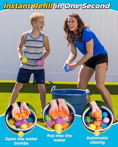 SOPPYCID Reusable Water balloons, Summer Toy Water Toy for Boys and Girls, Pool Beach Toys for Kids ages 3-12, Outdoor Activities Water Toys Self Sealing Water Splash Ball for Fun (6Pack) - Image 4