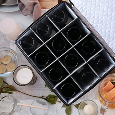 ouruer 2PACK Quilted Wine Glass Storage Box,China Storage Containers hard shell,Moving Boxes,Storage Containers for Organizing,Stackable Stemware Storage Cases,Moving Supplies - Image 6