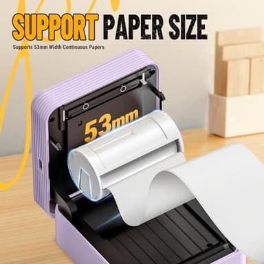 Nelko Sticker Printer, PM230 Print Pod Mini Bluetooth Portabel Sticker Maker with 3 Rolls Paper, Print Pods Mini Printer with Multiple Templates for Phone & Tablet，for School Office Home, Purple - Image 7