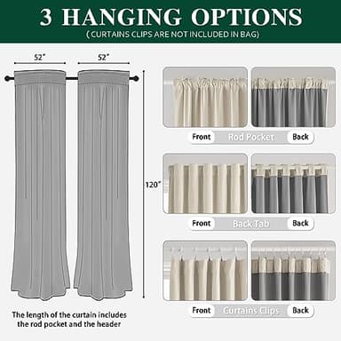 MUMFAS Velvet Curtains 120 Inches Long Floor to Ceiling Backdrop Extra Long Tall Curtains Drapery for Living Room, Ivory/Off White, Back Tab Rod Pocket 52 by 120 Inches Long 10 FT/Feet Length - Image 4