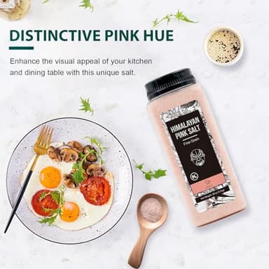 Soeos Himalayan Pink Salt Fine 39 oz + Organic Ground Black Pepper 18 oz, Salt and Pepper for Grinder Refill - Image 5