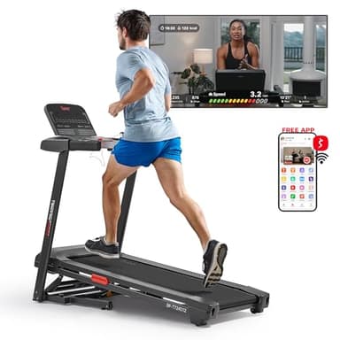 Sunny Health & Fitness Active 400 Smart Auto Incline Treadmill – Foldable Running Machine w/Bluetooth, Wi-Fi, 15-Level Incline, Shock Absorption & SunnyFit Fitness App - SF-T724012 - Image 3