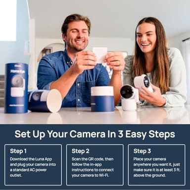 Luna Indoor Camera 360-Degree Pan/Tilt, Pet/Person/Vehicle AI Motion Detection, Plug-in, Night Vision, Two Way Audio, Cloud Storage, Wi-Fi Camera for Room Office Smart Home Security (White) - Image 9