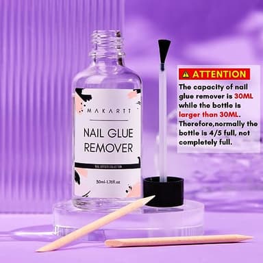 Makartt Nail Glue Remover for Press on Nails - 30ML Glueoff Easy Removal Versatile Debonder for Glue on Tips, Regular Polish, Quick Glues and Semi-Cured Sticker DIY Manicure Supply - Image 3