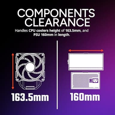 Cooler Master Elite 301 Lite Micro-ATX High Airflow Minimalist PC Case, 365mm GPU Max, Compatible RTX 5080|RX 7090 XT, 280mm AIO Max, Type C, Tempered Glass, 120mm PWM Fan, Intakes Grill - Image 5