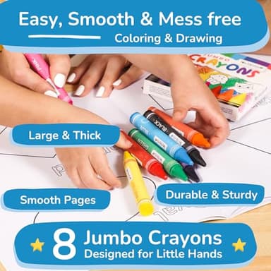 TOYVENTIVE Toddler Coloring Books & Crayons, Toys & Birthday Gifts for 1+,2,3,4 Years Old Girls, Toddlers & Preschoolers Ages One,Two,Three,Four year olds - Image 4