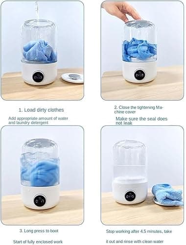 Ye02 underwear washer, 2025 New Mini Portable Washing Machine, Ye02 Portable Washer, Rechargeable Cordless Mini Underwear Washing Machine for Home, Apartment, Camping, Travel (A) - Image 7