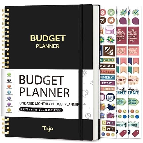 Budget Planner - Monthly Budget Book with Expense Tracker Notebook, Undated Bill Organizer & Finance Planner to Take Control of Your Money, 2025-2026 Account Book to Manage Your Finances-Black - Image 1