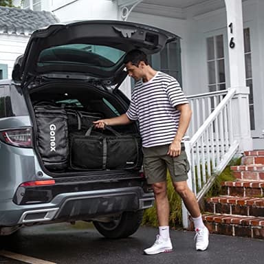 Gonex 80L Packable Travel Duffle Bag Foldable Duffel Bags for Luggage Gym Sports Camping Travelling Cycling Storage Shopping Water & Tear Resistant Black - Image 2