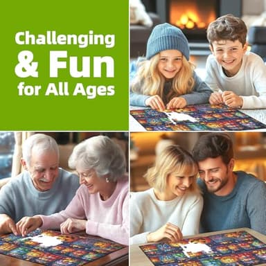 Halloween Candy Jars 1000 Piece Puzzle for Adults Spooky Night Mason Jars Challenging Jigsaw Puzzles for Adults Family Game Night (27"x19") - Image 5