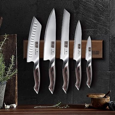 HOSHANHO Knife Set with Magnetic Knife Holder, 6 Pieces Japanese High Carbon Stainless Steel Kitchen Knife Sets, Ultra Sharp Professional Chef Knives Sets - Image 7