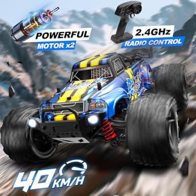 1:16 Scale RC Cars for Adult, Remote Control Car Fast 40KPH Hobby RC Cars for Boys Age 8+, 4x4 All Terrain Off-Road RC Truck for Kids with 2.4 GHz Remote Control 2 Rechargeable Batteries - Image 3