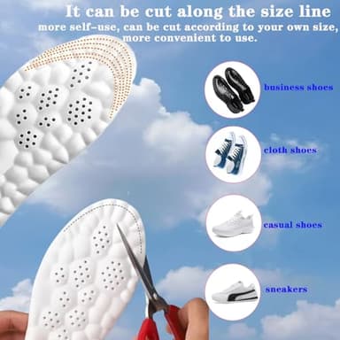Steppers Insoles for Men and Women Adjustable Size, 2 Pairs 4d Cloud Insole for Mens,Boot Insoles for Menn, Memory Foam Shoe Insertss for Women (L) - Image 3