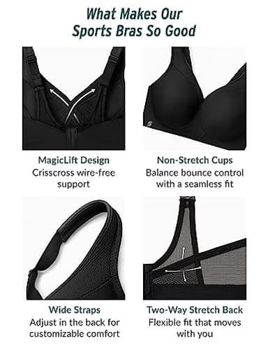 Glamorise Full Figure Plus Size MagicLift Seamless Sports Bra Wirefree #1006 White - Image 7