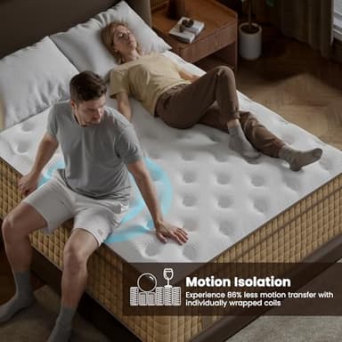 BedStory Firm Queen Mattress, 14 Inch Hybrid Mattresses in a Box with Cooling Gel & Pocket Springs for Back Pain Relief and Couples, CertiPUR-US Certified, Fiberglass-Free - Image 4