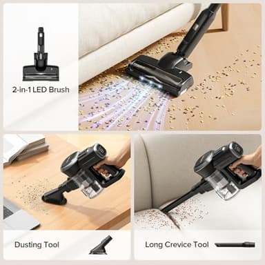 Lubluelu Cordless Vacuum Cleaner, Max 50 Mins Runtime, Stick Vacuum with Touch Screen,Lightweight Vacuum for Carpet, Home Hardwood Floor and Pet Hair. - Image 6