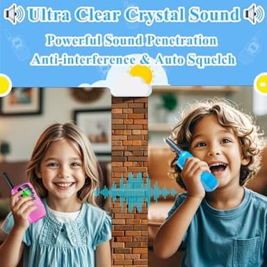 Walkie Talkies for Kids, Walkie Talkie Toys for Girls Boys, Outdoor Toys for Ages 4-8-12, Built-in Flashlight, 22 Channels, Birthday Gifts for 3 4 5 6 7 8 9 10 Year Old Girl Boys - Image 4