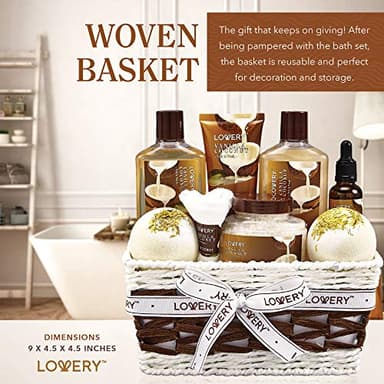 Gifts For Women Gift Basket for Women– 9 Piece Set of Vanilla Coconut Home Spa Set, Includes Fragrant Lotions, Extra Large Bath Bombs, Coconut Oil, Luxurious Bath Towel & More - Image 9