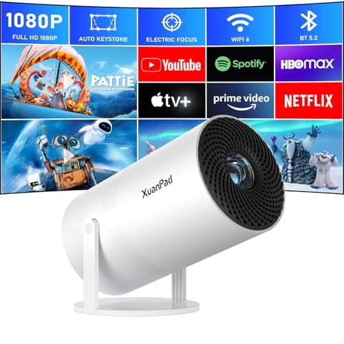 [Official Netflix & Electric Focus] Projector with WiFi and Bluetooth, XuanPad Full HD 1080P Portable Projector, 210° Rotatable Stand, Auto Keystone, Dust Removal and Heat Dissipation Design - Image 1