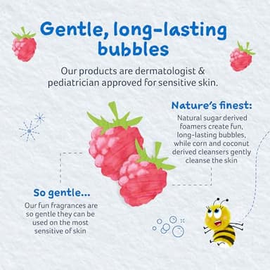 Childs Farm, Kids Bubble Bath for Dry, Sensitive Skin, Organic Raspberry, Gently Cleanses & Soothes, Vegan, Cruelty-Free, 8.4 fl oz - Image 9