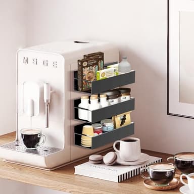 SMRCAD Magnetic Spice Rack Organizer for Fridge Seasoning Organizer for Kitchen storage with Screw Magnetic Shelf with Hook for Refrigerator and Oven (6pack) - Image 2