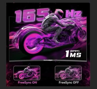 Raywego 34'' Curved Gaming Monitor 165Hz UWQHD 3440×1440P Monitor,PIP/PBP, HDR, 300nits 1ms,127% sRGB FreeSync & Eye-Care, Support VESA,Tilt Adjustment,HDMI×2 & DP 1.4×2(DP Cable Included) - Image 3