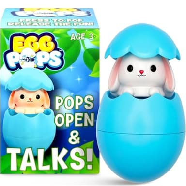 Egg Pops Animals - Pop & Play Egg with Animal Sounds, Funny Halloween Toys & Gag Gifts for Teens, Interactive Kids Toys, Collectable Character Novelty Gifts (Bunny) - Image 1