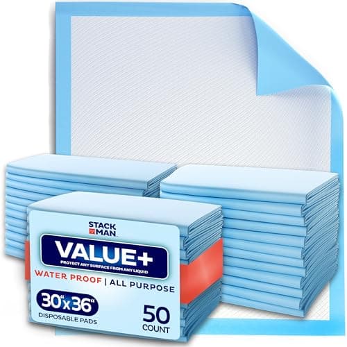 Chucks Pads Disposable 30x36 Underpads [50-Pack] Incontinence Chux Pads Absorbent Fluff Protective Bed Pads - Extra Large Pee Pads for Kids, Adults & Elderly | Leak Proof Puppy Pads for Training - XXL - Image 1