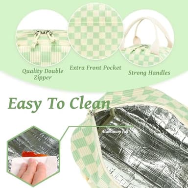 Bluboon Lunch Box for Women men Insulated Cute Corduroy Lunch bag, Reusable Cooler Bag for Work, Picnic, Travel - Image 3