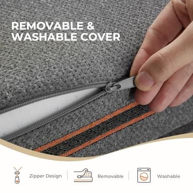 Sweetnight 4 Inch Folding Mattress with Carry Bag - Twin Size Trifold Mattress Grey with Breathable Cover & Non-Slip Bottom| Portable Floor Mattress for Camping,Travel,RV,Guest Room - Image 4