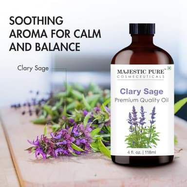 Majestic Pure Clary Sage Essential Oil with Glass Dropper - Huge 4 Fl Oz - 100% Pure and Natural Clary Sage Oil - Premium Grade Essential Oils for Diffuser, Aromatherapy, Soap and Candle Making - Image 4