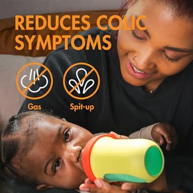 Boon Nursh Reusable Silicone Pouch Baby Bottles - Medium Flow Nipple - Silicone Baby Bottle Pouch and Nipple - Baby Feeding Essentials - Color Block - 3-6 Months - 3 Count - 8 Ounce - Image 2