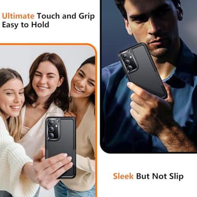 SPIDERCASE Designed for Samsung Galaxy S24 FE Case, [10 FT Military Grade Drop Protection], 2 Pack [Tempered Glass Screen Protector+Camera Lens Protector] Heavy Duty Shockproof Case, Black - Image 6