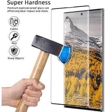 [2+2Pack] Galaxy S22 Ultra Screen Protector Tempered Glass + Camera Lens [9H Hardness][Compatible Fingerprint] 3D Curved HD Clear Glass Film For Samsung Galaxy S22 Ultra Screen Protector (6.8") - Image 4