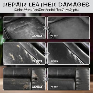 Black Leather & Vinyl Repair Kit, Fix Fading, Tears, Scratches, and Peeling on Leather and Vinyl Furniture, Car Seats, and Jackets, Easy Instruction with Color Mixing Guide - Image 6