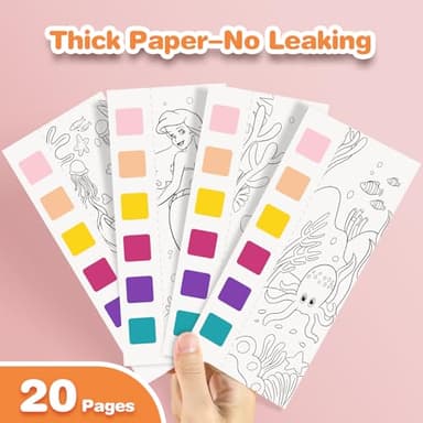 Paint with Water Coloring Books for Kids - 5 Pack, Pocket Mess Free Watercolor Painting Kit, Water Color Paint Set Arts and Crafts Gift for Girls Ages 4 5 6 7 8+, Travel Activity Toy - Image 4