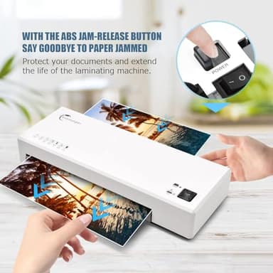 Buyounger Laminator Machine with 40 Laminating Sheets, A4 Laminator Thermal and Cold with Paper Trimmer & Corner Rounder, 9-Inch Laminating Machine for Home School Office - Image 5
