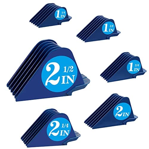 Clipper Guards for Wahl 10 12 14 16 18 20 Hair Clipper Guards 6pcs Extra Long Clipper Guard Attachments 2.5 Inch Clipper Guides Multiple Sizes Universal 2.5", 2.25", 2", 1.75", 1.5", 1.25" (Blue) - Image 1