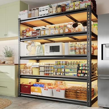 REIBII 48" W Garage Shelving 3020LBS Storage Shelves 5 Tier Heavy Duty Shelving Adjustable Garage Shelves for Basement, Warehouse, Commercial, Easy Assemble, 48" W x 72" H x 24" D - Image 8