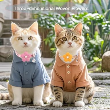 Cat Collar, HYQHYX Breakaway Kitten Collar with Flower,Rhinestone Kitty Collar with Bell, Floral Pet Collar with Safety Buckle for Cats and Puppy Dog - Image 5