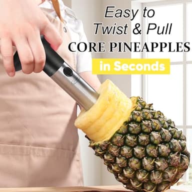Pineapple Corer, [Upgraded, Reinforced, Thicker Blade] Newness Premium Pineapple Corer Remover (Black) - Image 4