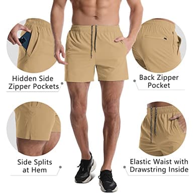 Lempue 2 Pack Workout Gym Shorts for Men 5 Inch Lightweight Running Shorts Quick Dry Sports Athletic Shorts with Pockets - Image 4