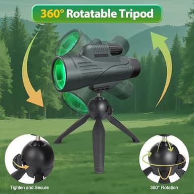Monocular Telescope for Adults High Powered - 12x56 Waterproof Monocular Scope with Clear Low Light Vision - Compact Telescope with Tripod Smartphone Adapter for Bird Watching Hunting Hiking Travel - Image 6